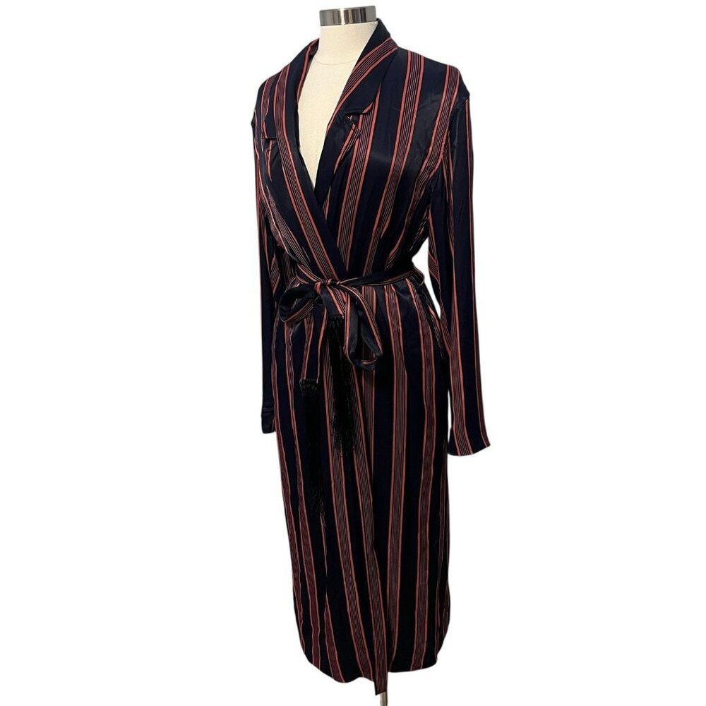 Free People Atrium Striped Duster S Hummingbird Lounge Jacket Robe Embroidered - Picture 4 of 13